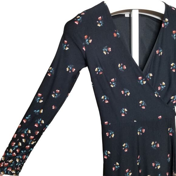 LOFT Petite Petaled Long Sleeve Wrap Dress XXSP - Picture 3 of 7